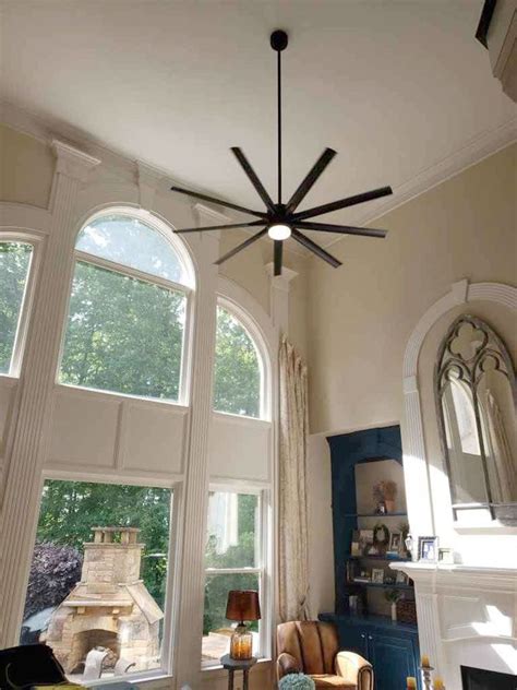 hanging fans over cathedral ceiling